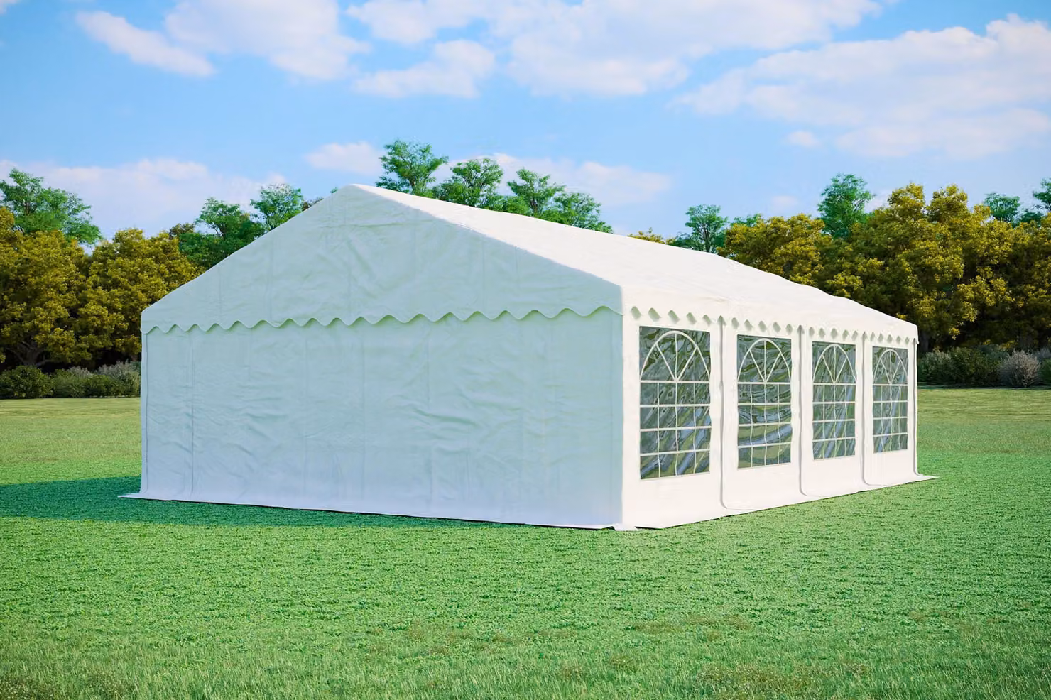 Tenda per eventi 6x8 metri, PVC PREMIUM, 500 g/m² - Bianca + OMAGGIO