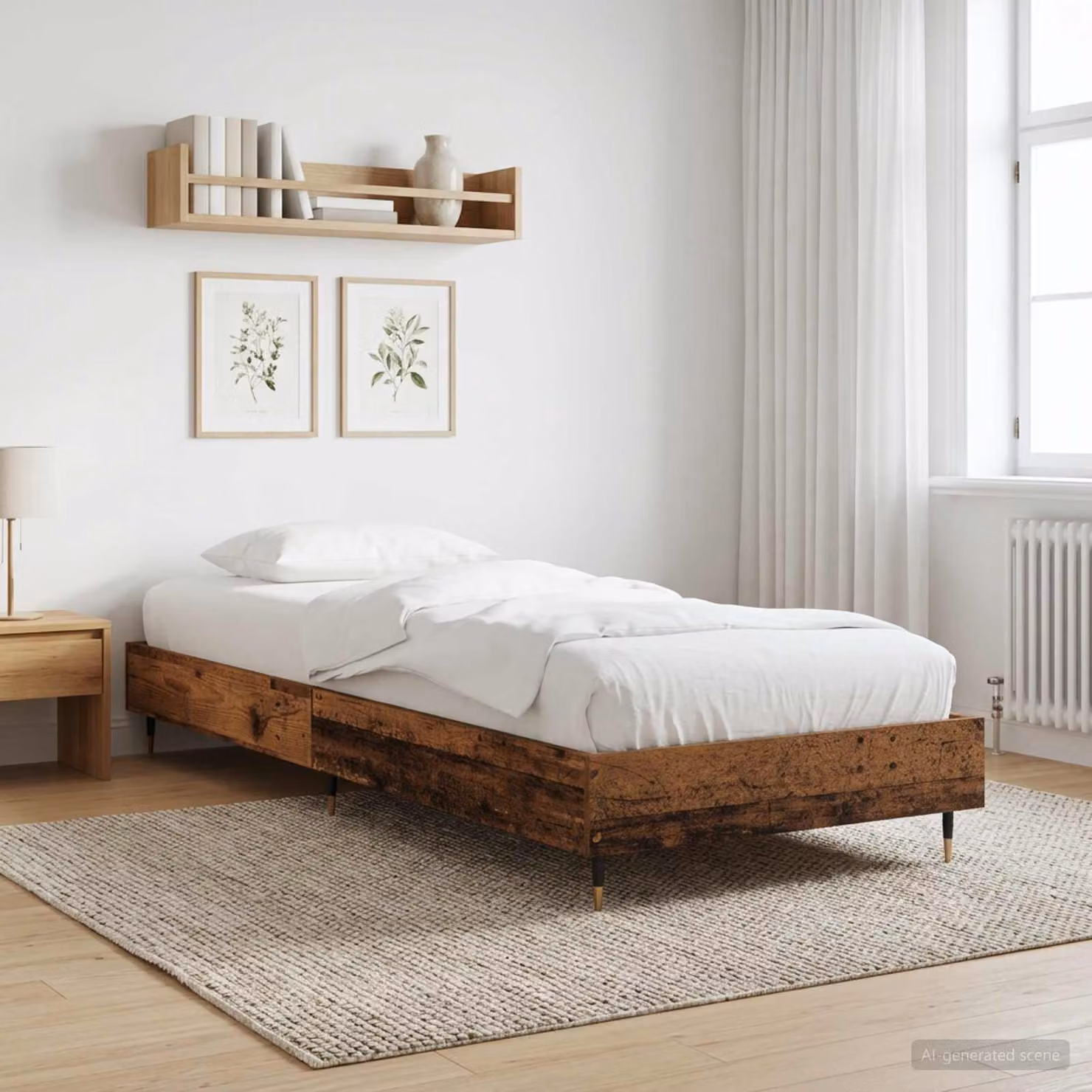 Struttura del letto moderna vidaXL in legno color marrone L 80 x P 200 x H 203 cm