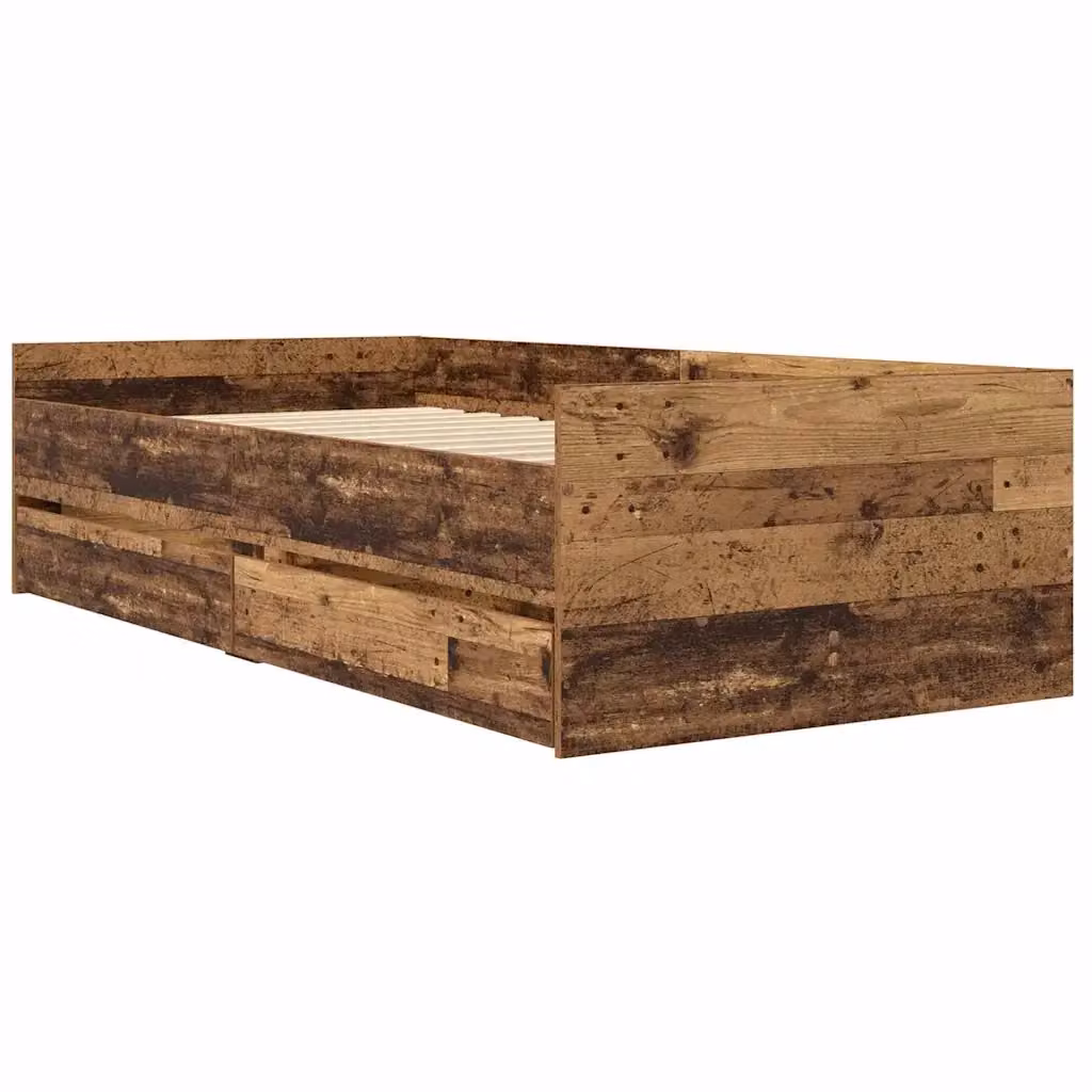 Struttura letto in pino massello stile rustico vidaXL marrone L/P/H: 203 x 90 x 93 cm – 2