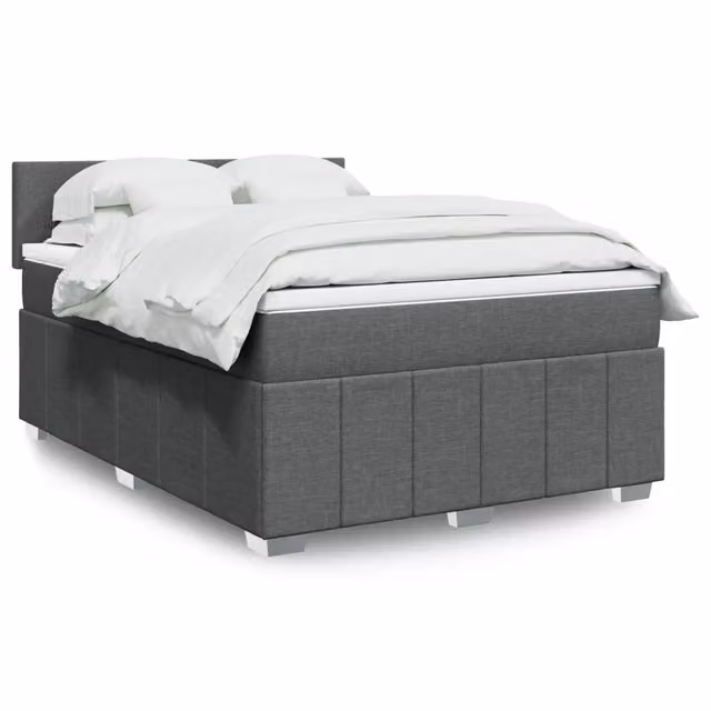Letto Ibrido vidaXL con Giroletto a Molle e Materasso Grigio e Bianco L/P: 140 x 200 cm
