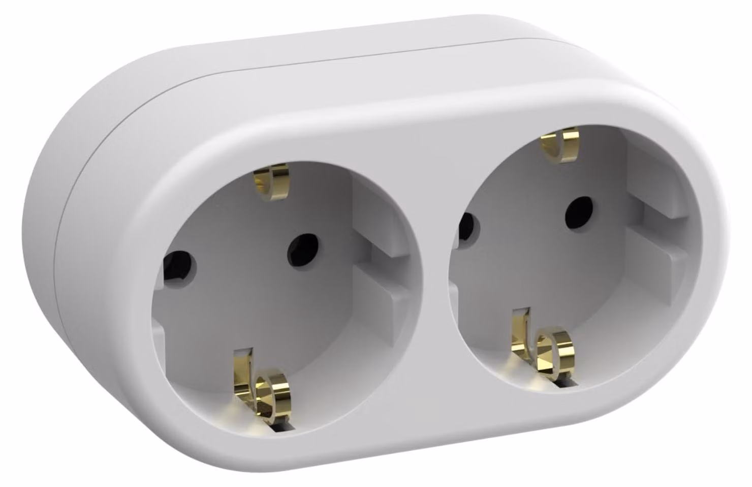 Adattatore per presa multipla con due prese da 16A, bianco