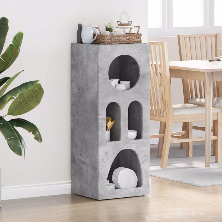 Credenza moderna vidaXL ELST in grigio cemento, L 40 cm x P 35 cm x H 100.5 cm