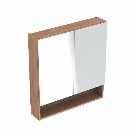 Geberit Selnova Square - Armadio a specchio 850x588x175 mm, 2 ante, noce chiaro 501.267.00.1