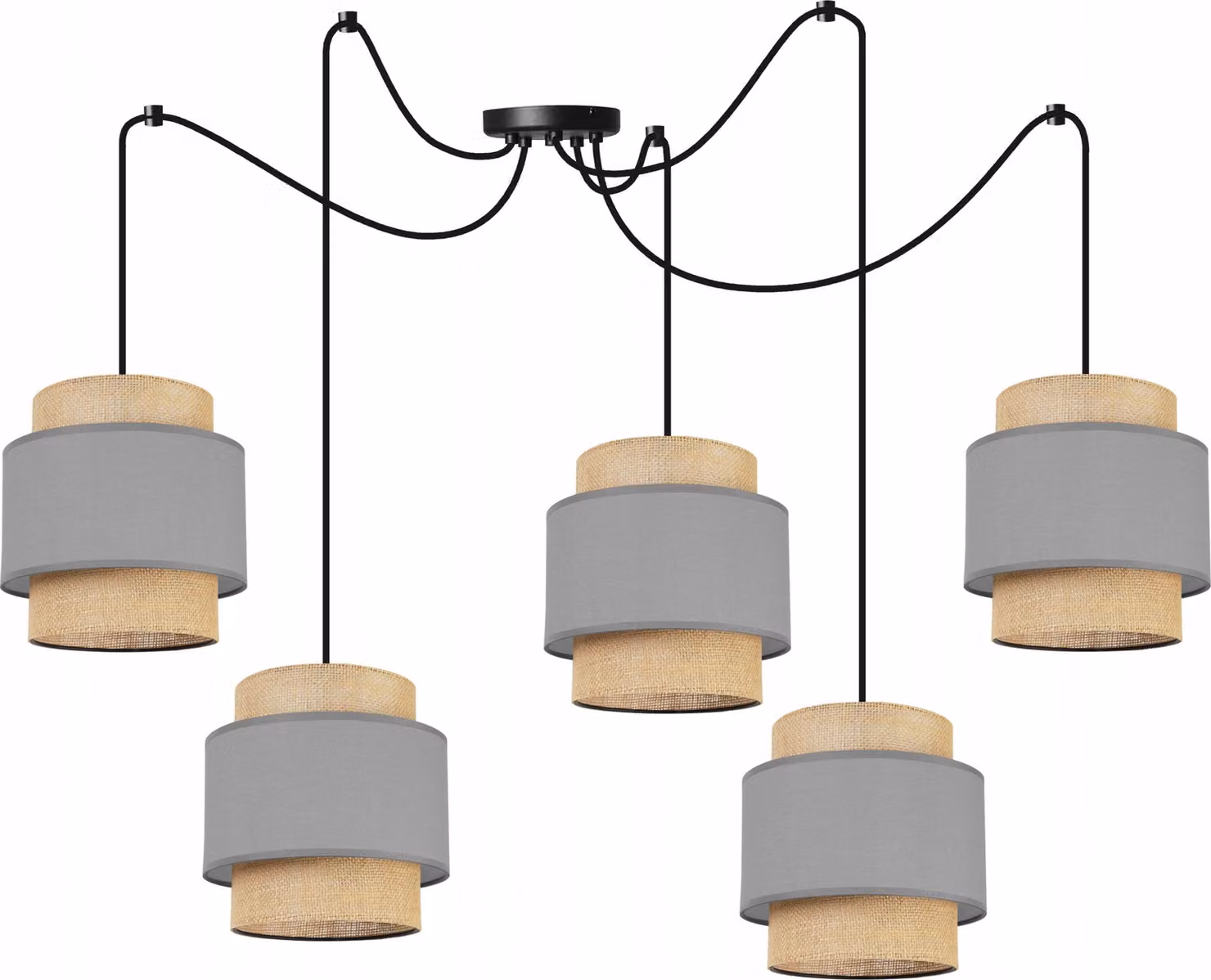 Lampada a sospensione, lampadario da soffitto, paralume, Boho Juta