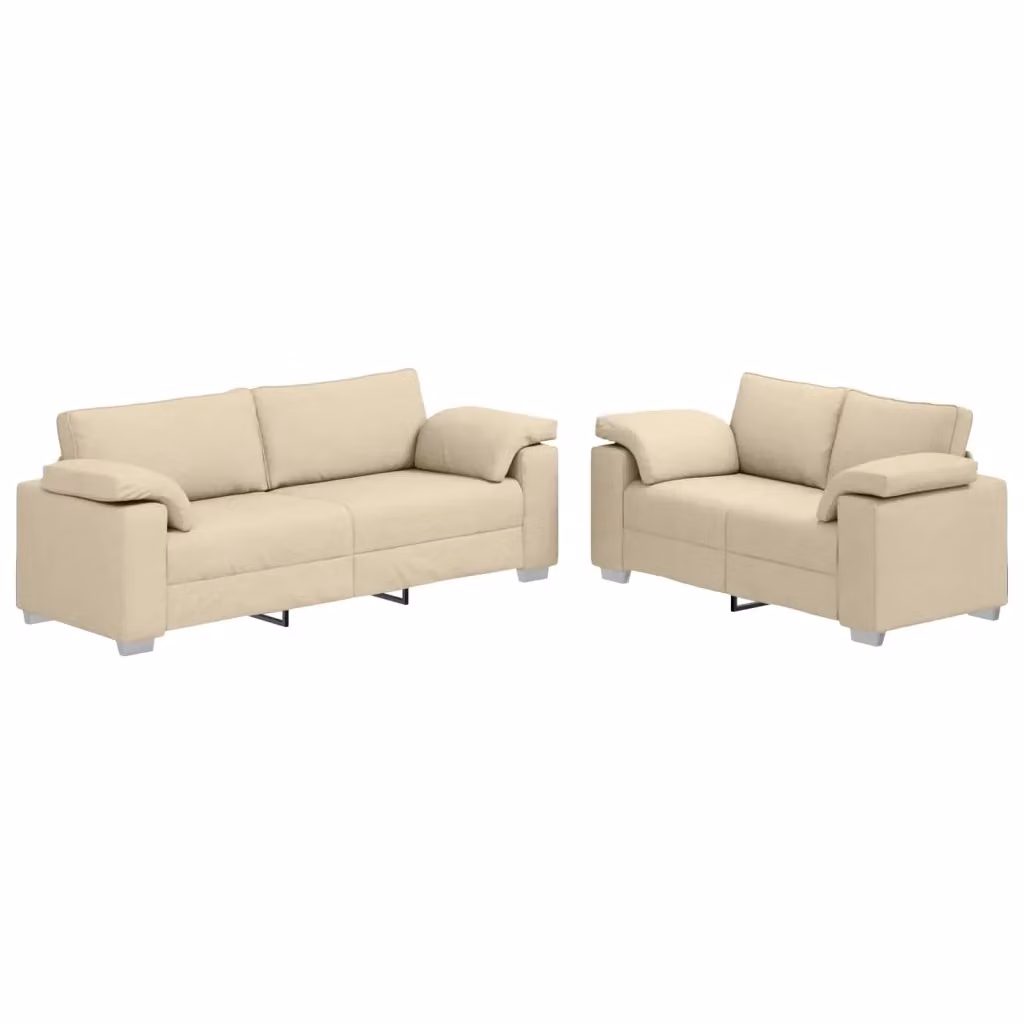 Set di 2 divani vidaXL in tessuto beige per soggiorno o giardino – 2