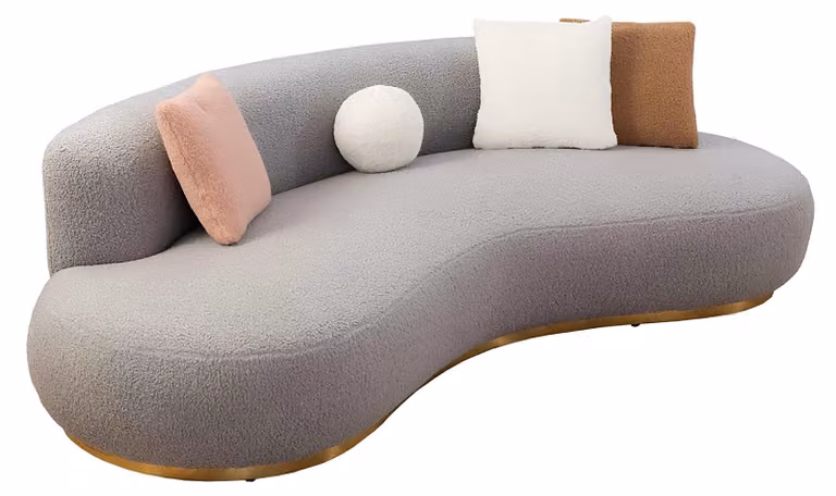 Grauer 3-Sitzer Wohnzimmer Polstercouch Designer Stoffsofas Möbel