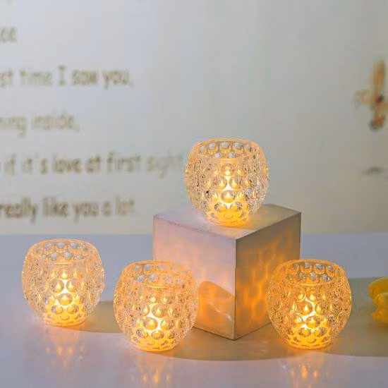 Luci LED in vetro acrilico, a forma di cristallo, lampade da notte, decorazioni natalizie, set da 6 pezzi