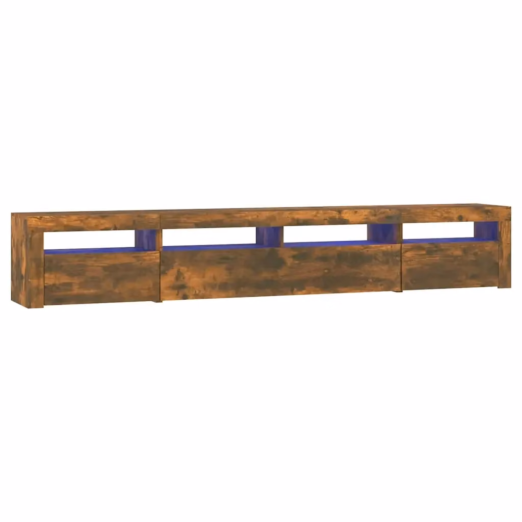 Mobile Porta TV Moderno vidaXL in Rovere Fumo con Luci LED Integrate L: 240 cm, P: 35 cm, H: 40 cm – 2
