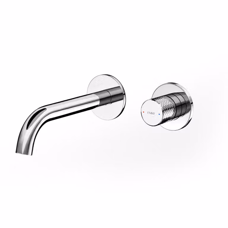 EMKE rubinetto da incasso a parete rubinetto a 2 fori girevole a 360 gradi per il bagno lavabo a parete in ottone 288x210x70 mm cromo di facile manutenzione