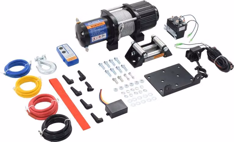 The Living Store Argano elettrico a cavo 12 V 4500 lbs 2040 kg con telecomando
