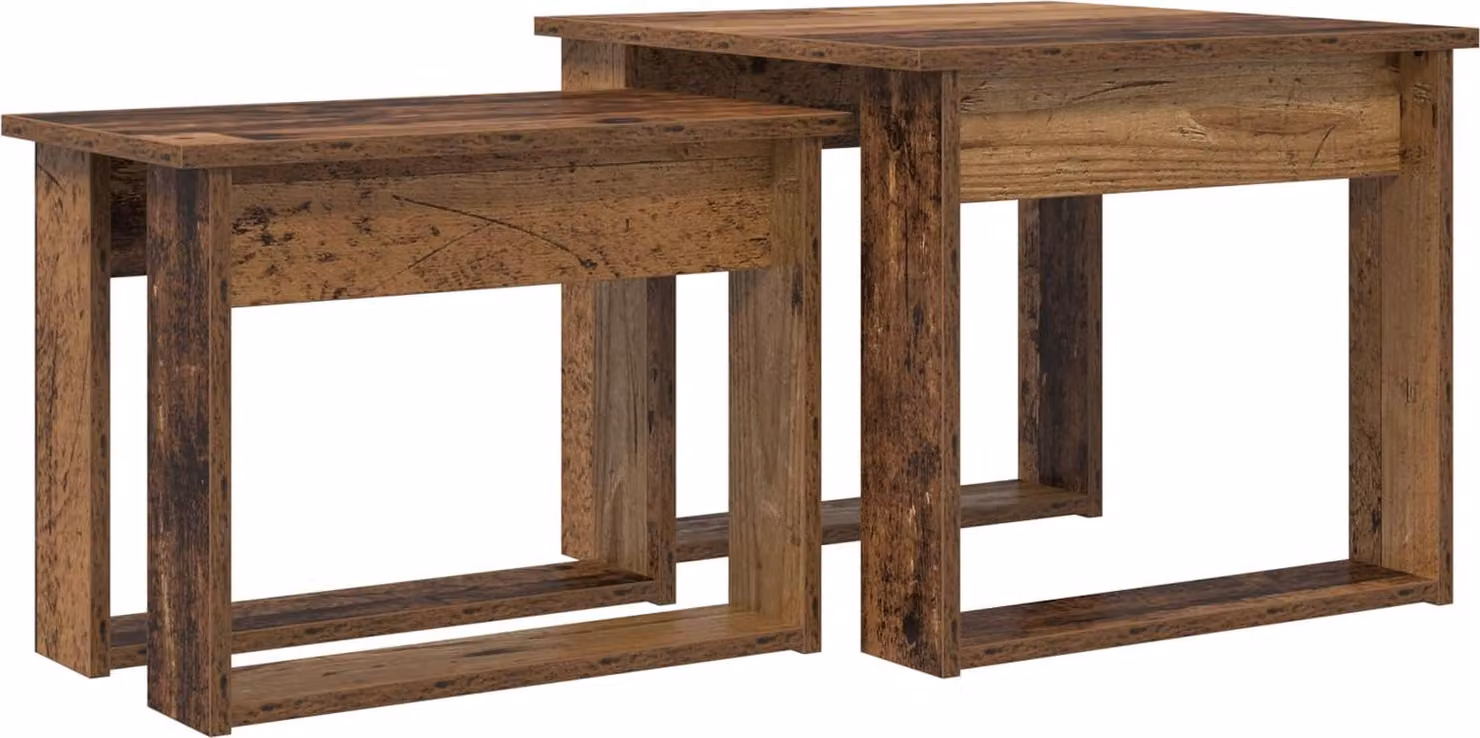 Set di Tavolini da Caffè 2 pcs Legno vecchio Legno multistrato
