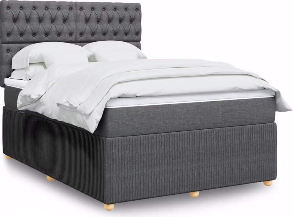 Maison Exclusive - Giroletto a Molle con Materasso Grigio Scuro 140x200cm Tessuto