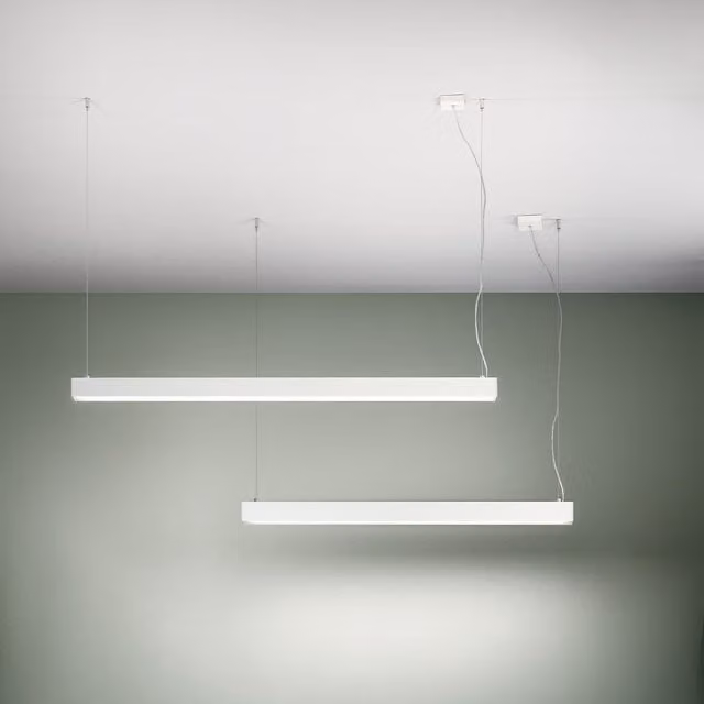 Lampada a sospensione LED Fabas Next Bianca dimmabile con luce up/down