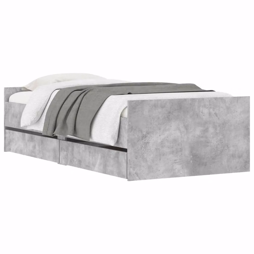 Struttura letto Sonoma vidaXL in legno ingegnerizzato grigio con cassetti e doghe fisse – 2