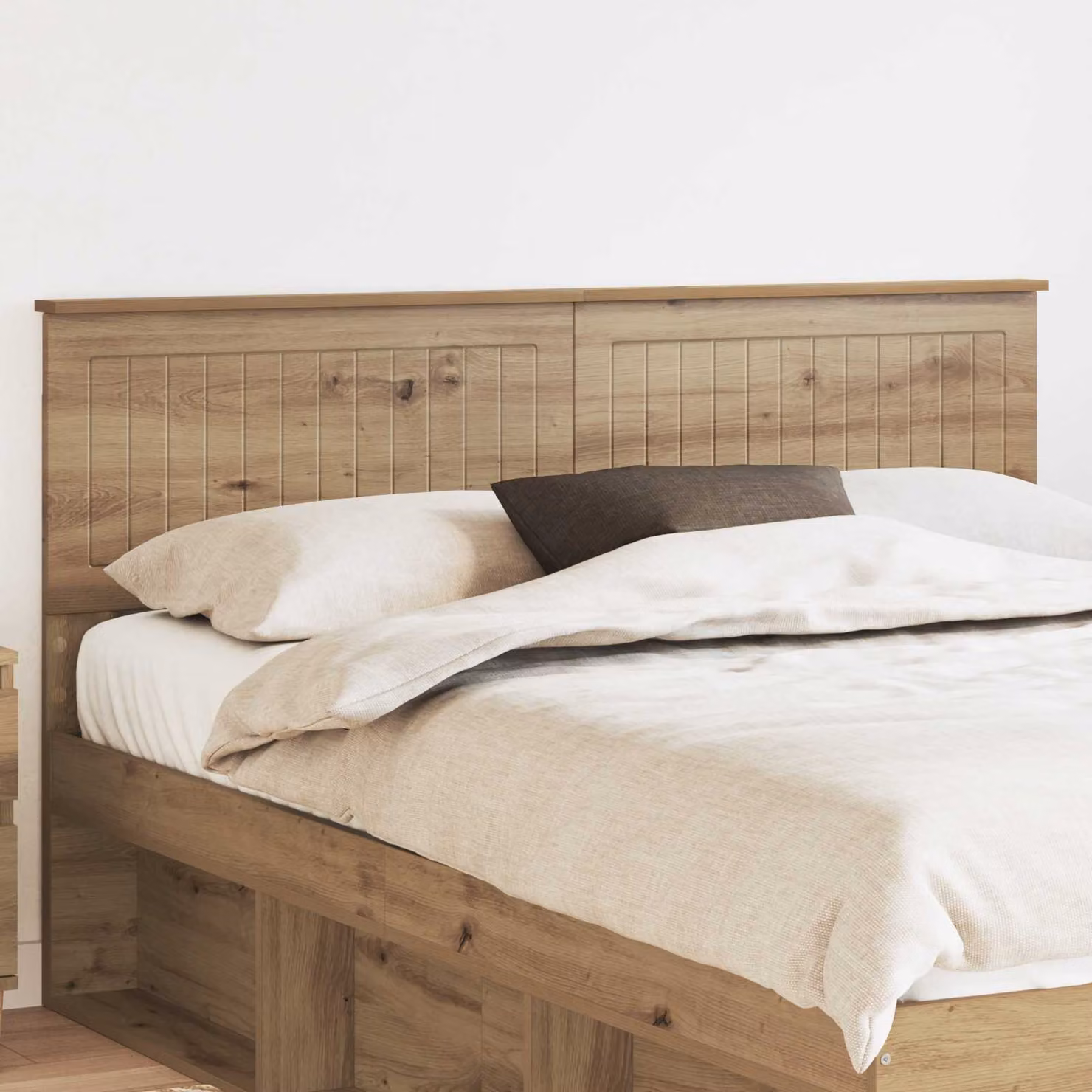 Testiera per letto vidaXL in legno ingegnerizzato rovere, stile moderno, colore marrone