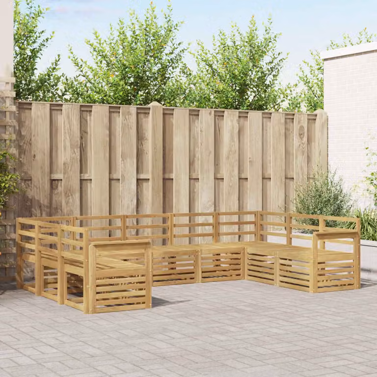Set di divani ad angolo vidaXL in legno di acacia massello marrone per giardino e terrazzo
