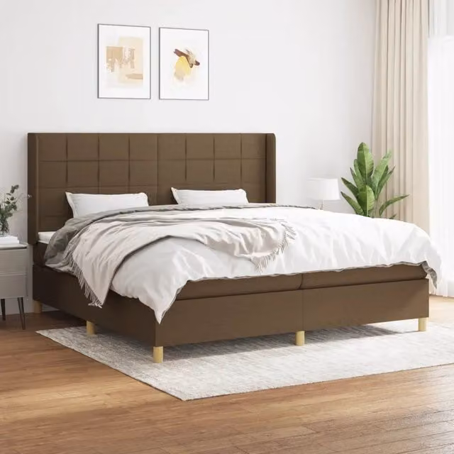 Letto Ibrido con Giroletto a Molle e Materasso vidaXL, Marrone e Bianco, L/P/H: 200 x 203 x 203 cm – 1