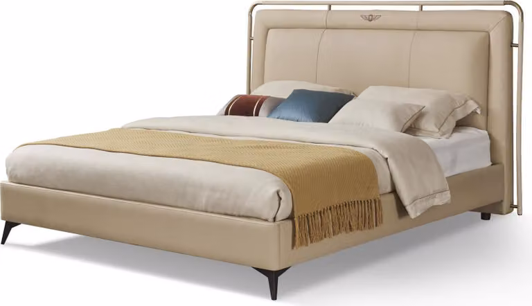 Bett Polster Design Luxus Doppel Hotel Betten Schlaf Zimmer Leder 180x200cm