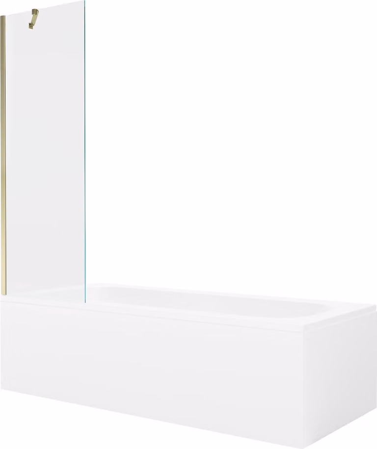 Mexen Vega vasca rettangolare 160 x 70 cm con pannelli e schermo singolo 60 cm, trasparente, oro - 550116070X9506000050