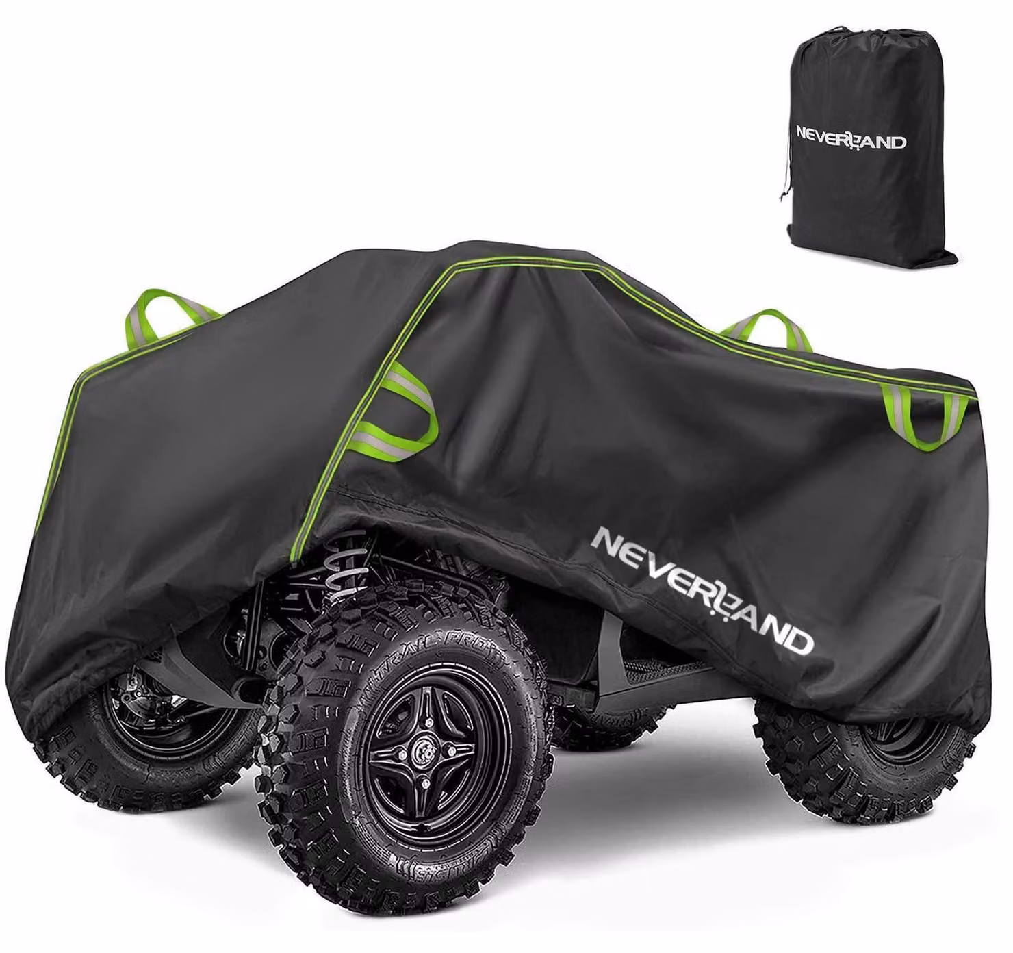 Copertura impermeabile per ATV, taglia XXXL, resistente, verde/nero, dimensioni 256x110x120 cm