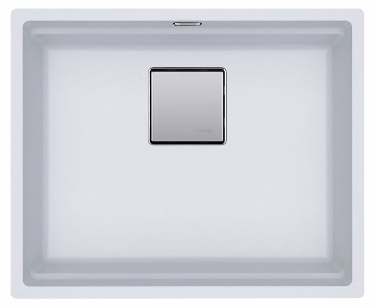 Lavello sottopiano FRANKE KUBUS 2 KNG 110-52 in GLACIER con valvola a pulsante / Fragranit