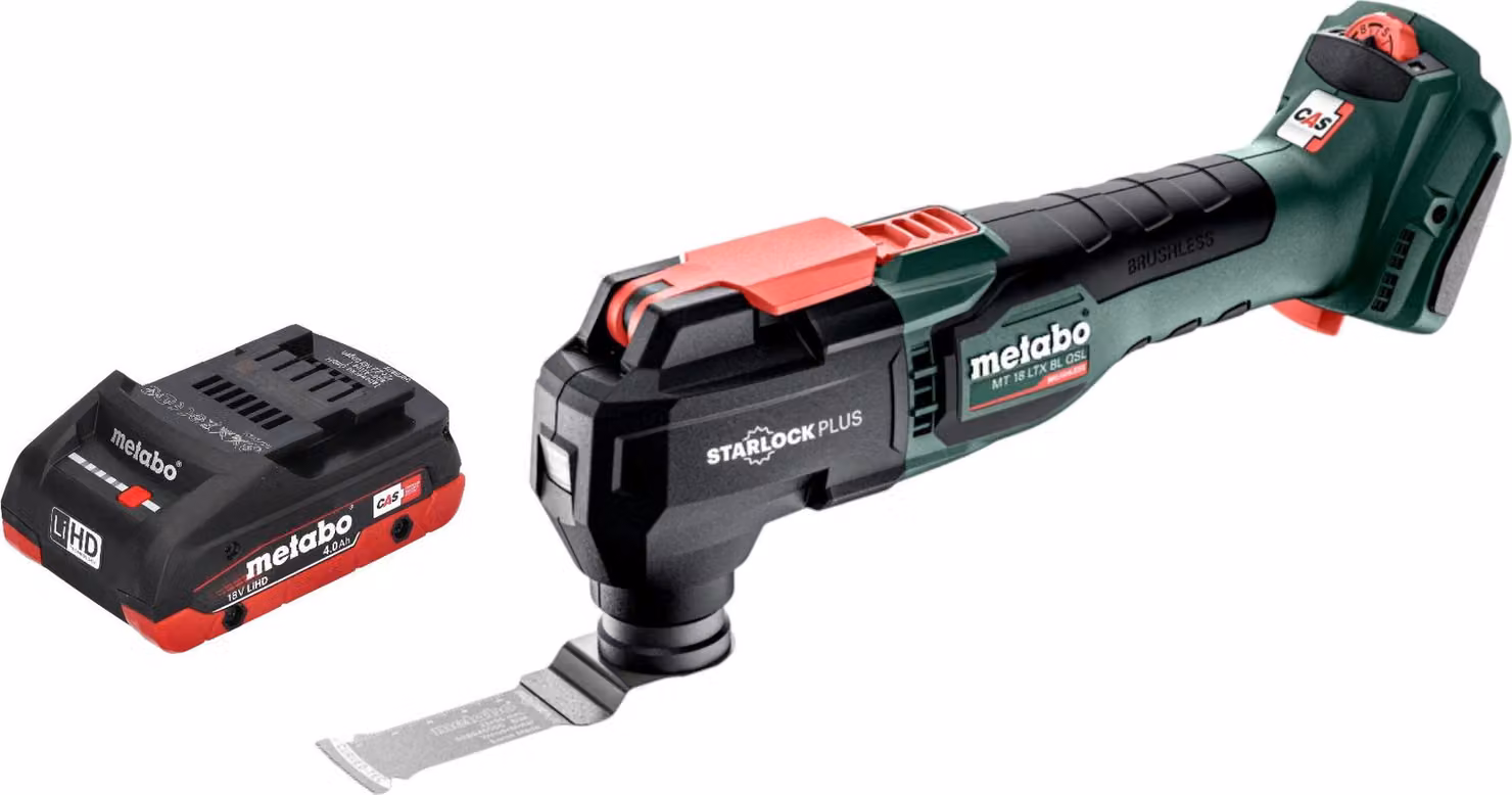 Metabo MT 18 LTX BL QSL Multitool a batteria 18 V Brushless Starlock Plus + 1x batteria LiHD 4,0 Ah - senza caricabatteria