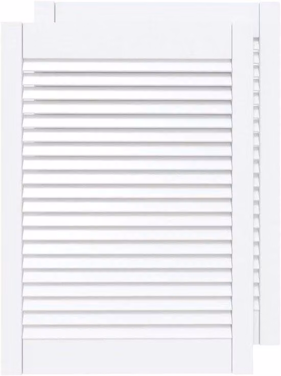 Armadio in legno massello con ante a griglia - Arredamento per la casa - 69x494 cm - Bianco