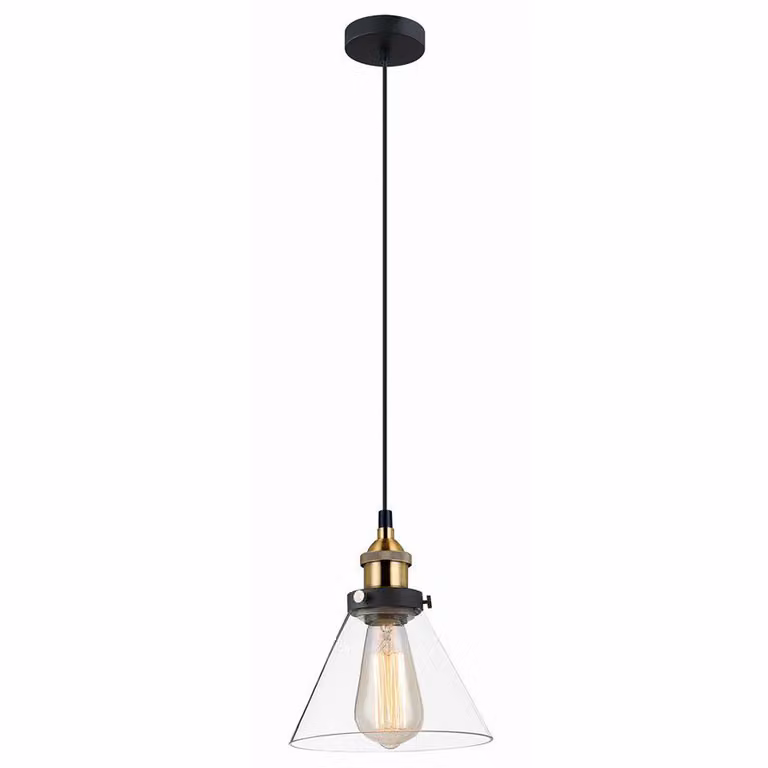 Italux Getan, lampada a sospensione industriale nera MDM-2564/1