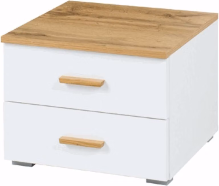 Set di 2 comodini GARZON - Rovere Wotan / Bianco alpino