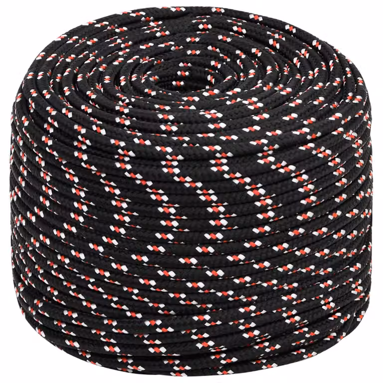 Corda multiuso vidaXL in plastica, diametro 6 mm, lunghezza 50 m, bicolore nero e rosso, carico massimo 240 kg