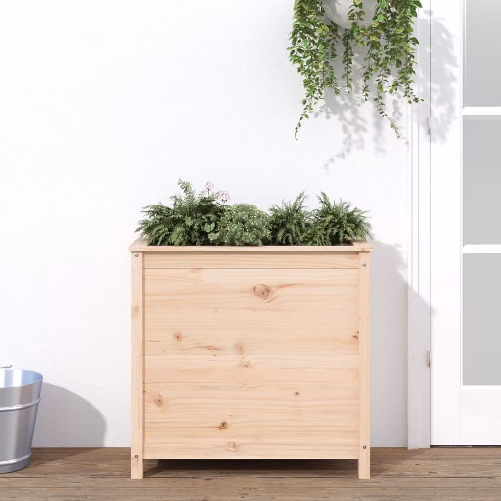 Fioriera da giardino rialzata vidaXL in legno di pino marrone e beige L: 82,5 cm, P: 40,0 cm, H: 78,0 cm