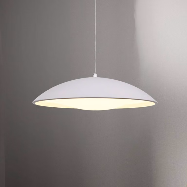 Schöner Wohnen Lampada a sospensione LENTE, dimmerabile, Bianco / Opale, Soggiorno / Sala da pranzo, Metallo, Moderno, Lampada a sospensione