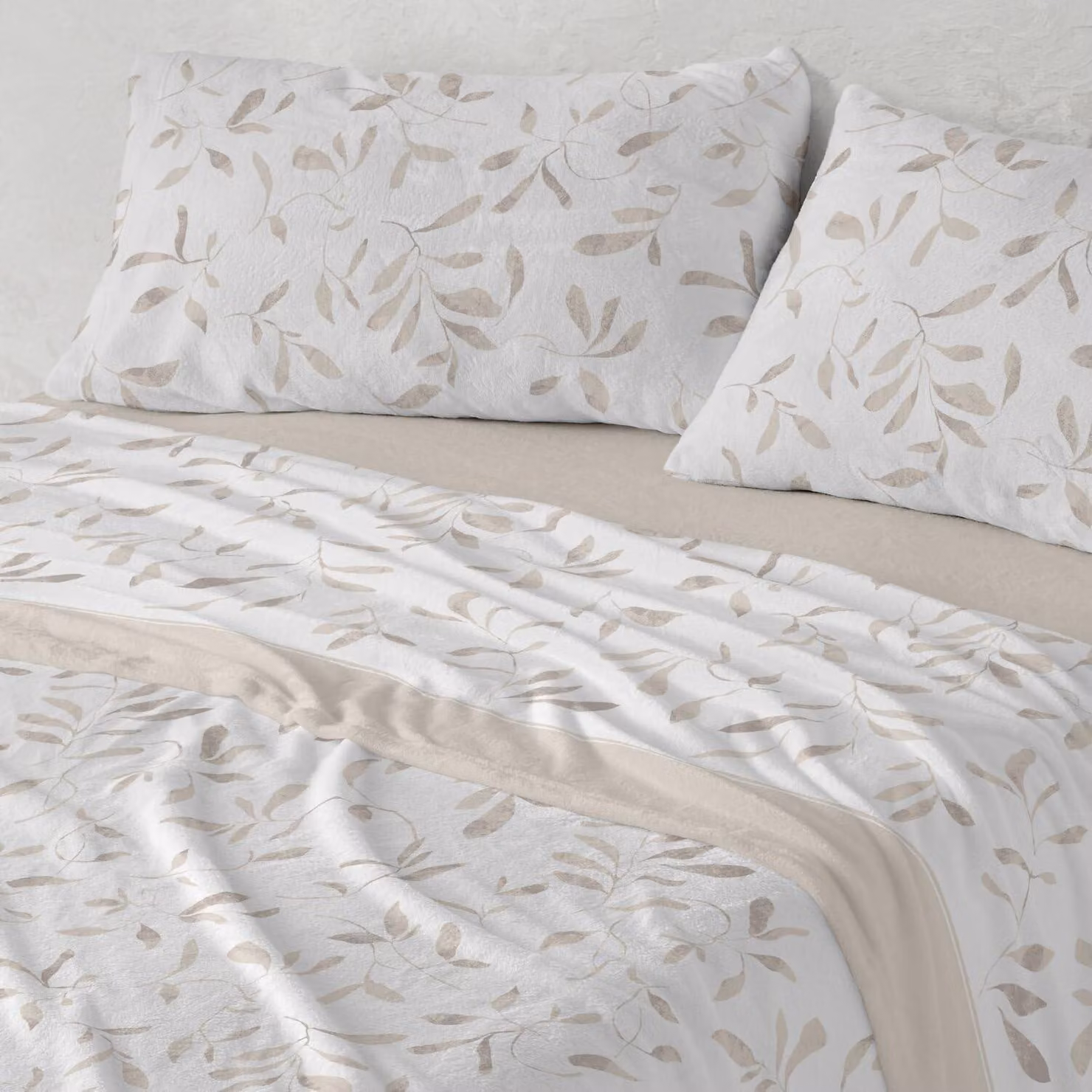 Biancheria da letto bianca in tessuto Coralina, per letto di 135 cm (disponibili anche altre misure), design 987, colore beige (135 x 190/200 cm)