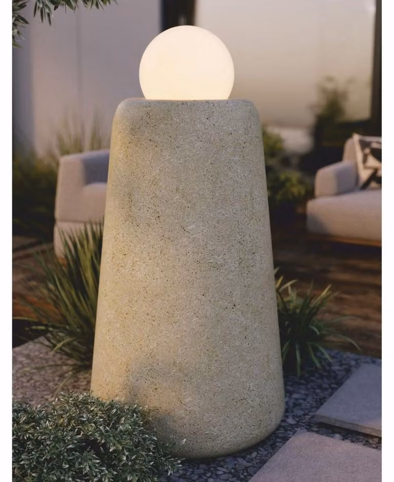 Casa Padrino: lampada da terra in cemento, grigio/bianco, altezza 128 cm - lampada da giardino