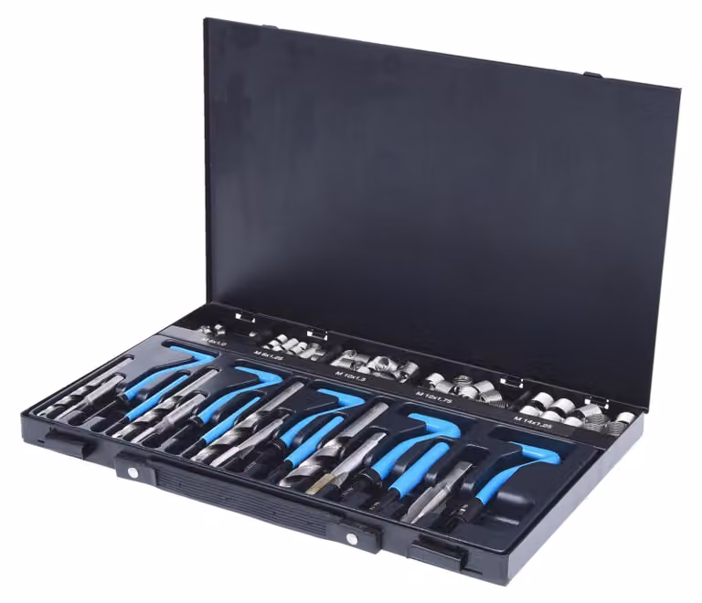 KS Tools Set per la riparazione di filetti in acciaio inox M6-M14, 113 pezzi