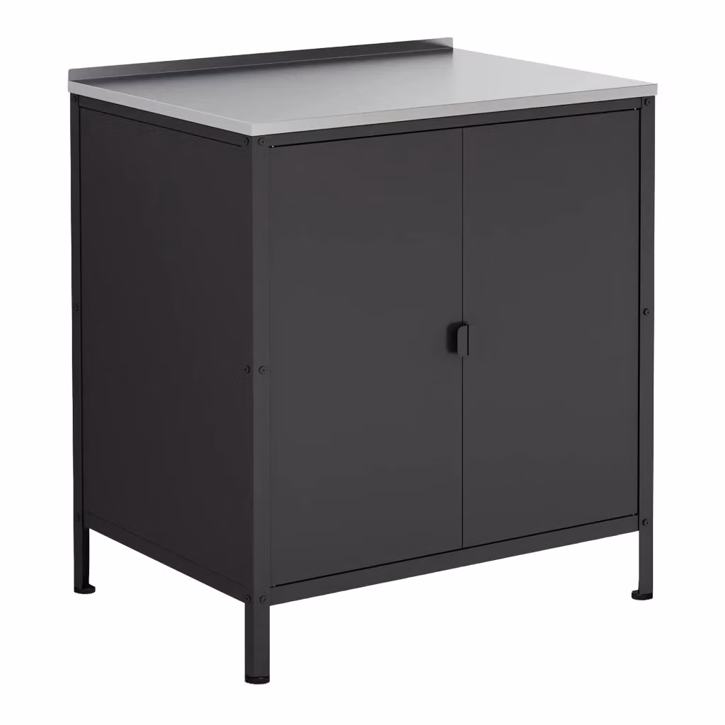 Armadietto da giardino Bolognano casa.pro in acciaio nero opaco L: 80 cm, P: 50 cm, H: 92 cm – 2