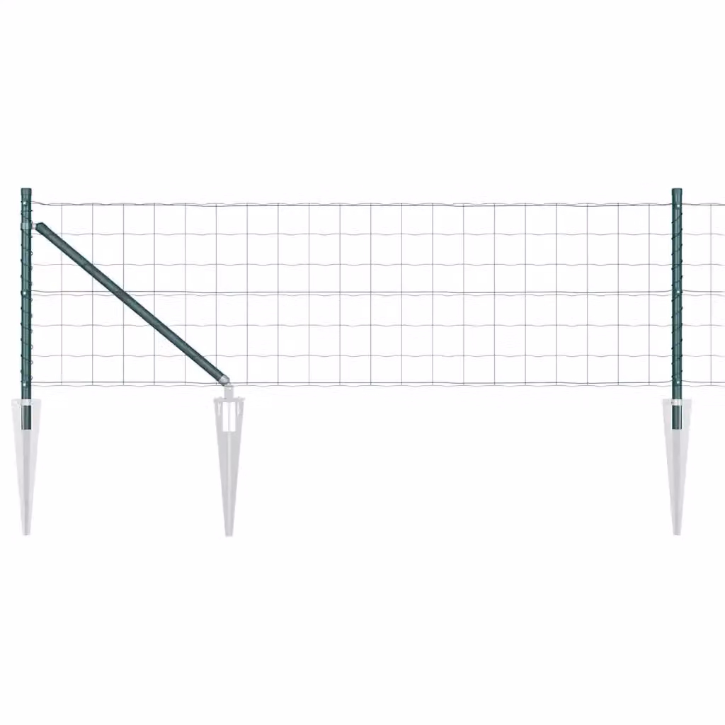 Recinzione vidaXL in acciaio rivestito in PVC verde per installazione interrata, L: 25 m, H: 0,4 m – 2