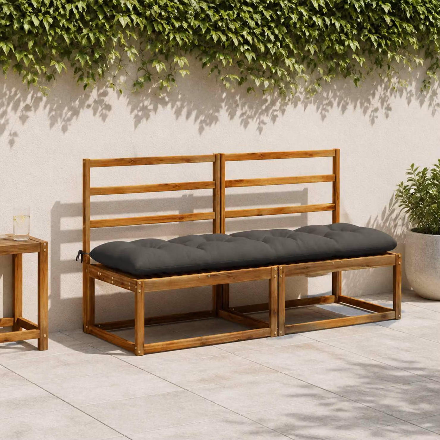 vidaXL Cuscino per panchina VIANEN 100% Poliestere Antracite