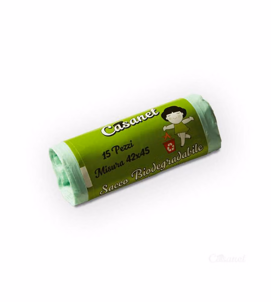 Casanet Sacchi Biodegradabili Verde 42x45 cm per Rifiuti Organici