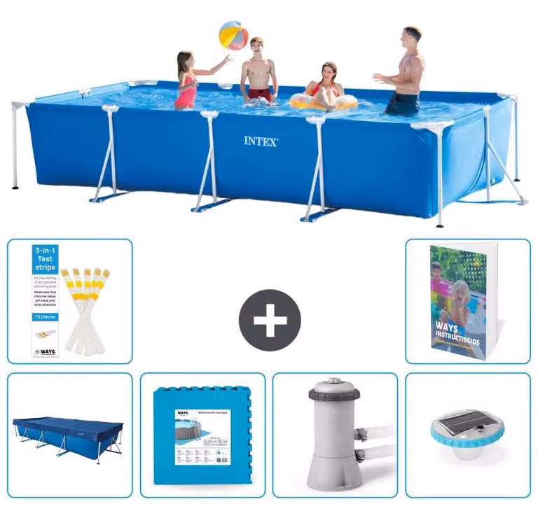 Piscina fuori terra rettangolare - 450x220x84 cm - composta da 5 elementi, modello S174