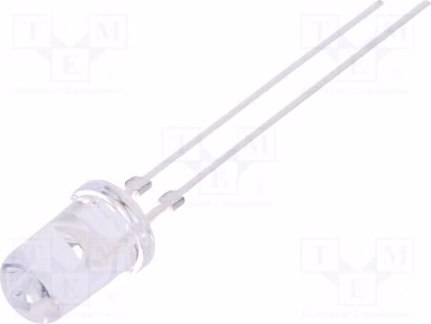 2 LED gialli, 4200÷6000 mcd, modello OSY5PA5C31C, diodi LED a foro passante (THT), 5 mm, 5 mm, 20 mA, 1,8÷2,6 V, angolo di emissione 30°