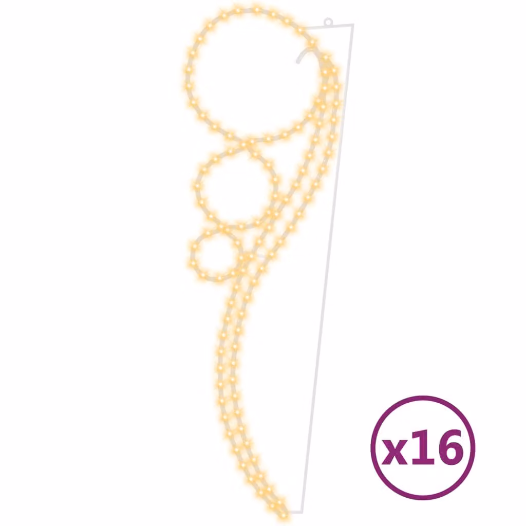vidaXL Luci di fata 16 pz. Sferiche bianco caldo 111,5x35x4,5 cm
