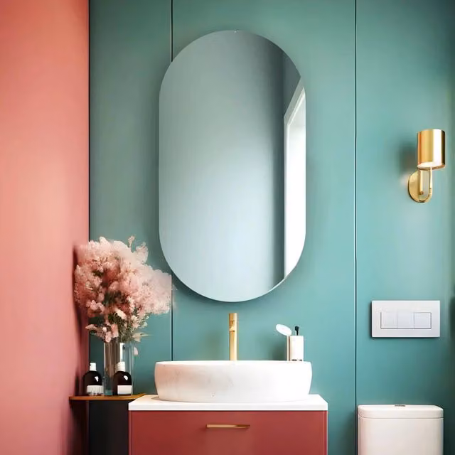 Specchio da bagno ovale retroilluminato reversibile OLIVIA LED 50x100