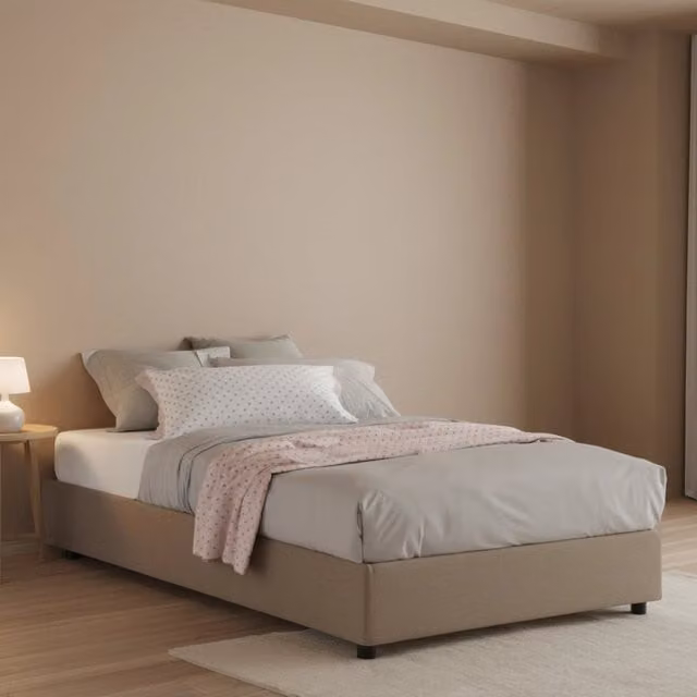 Letto Alvise Talamo Italia con Materasso Incluso, Grigio, L/P/H: 120 x 200 x 32 cm – 1