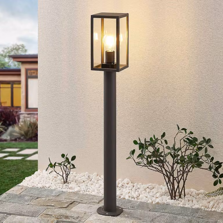 Lampioncino da giardino Filimon Lindby, dimmerabile, Nero, Alluminio, Moderno, Lampada da esterni