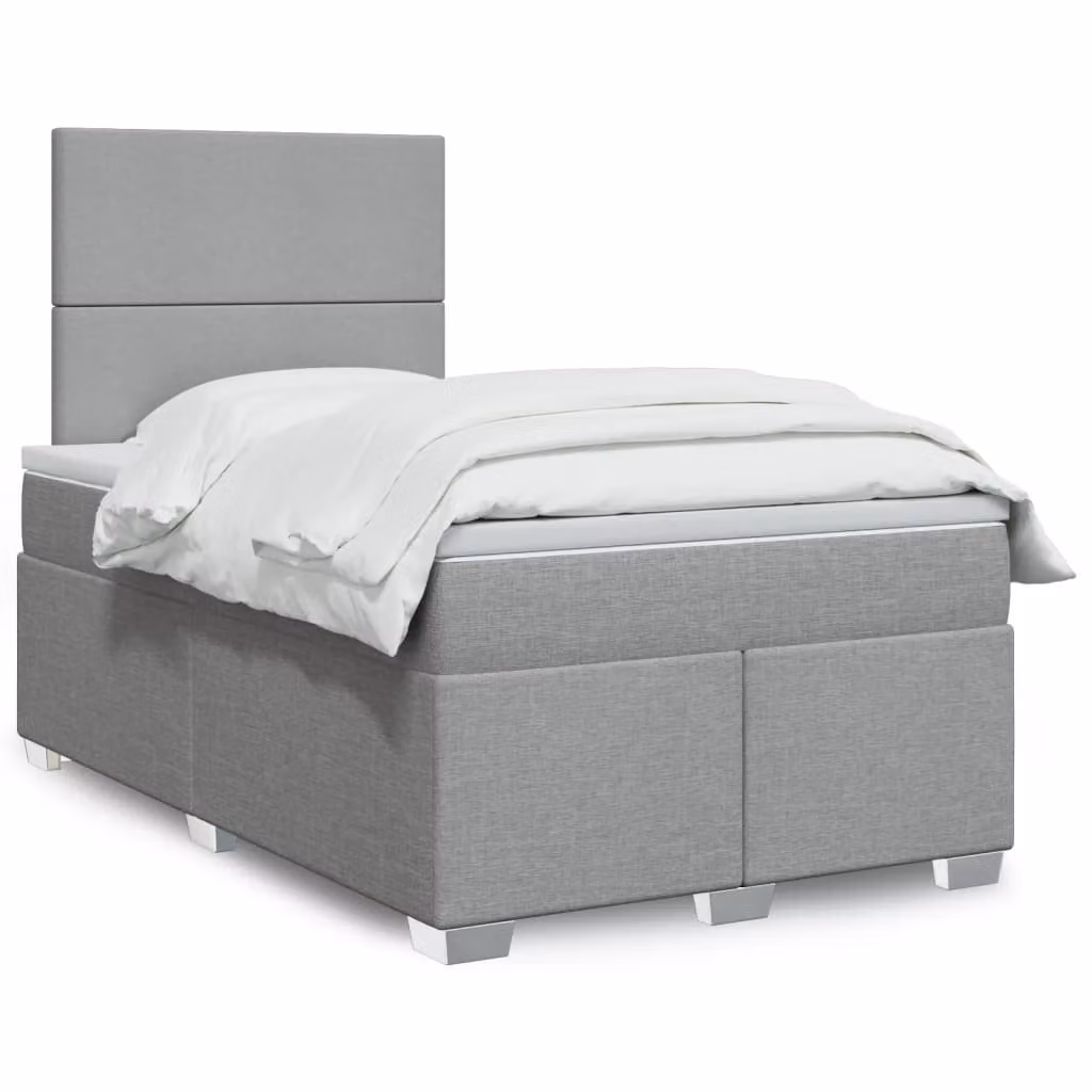 vidaXL Letto Ibrido con Materasso Grigio e Bianco L/P/H: 120 x 200 cm