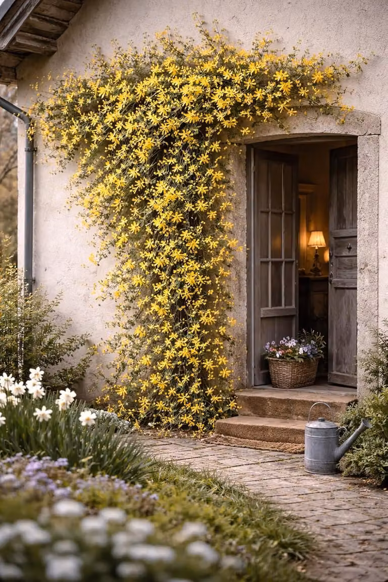 Gelsomino d'inverno 60–70 cm (Jasminum nudiflorum) – pianta da giardino resistente al freddo, fiori gialli, rampicante per balconi e terrazze