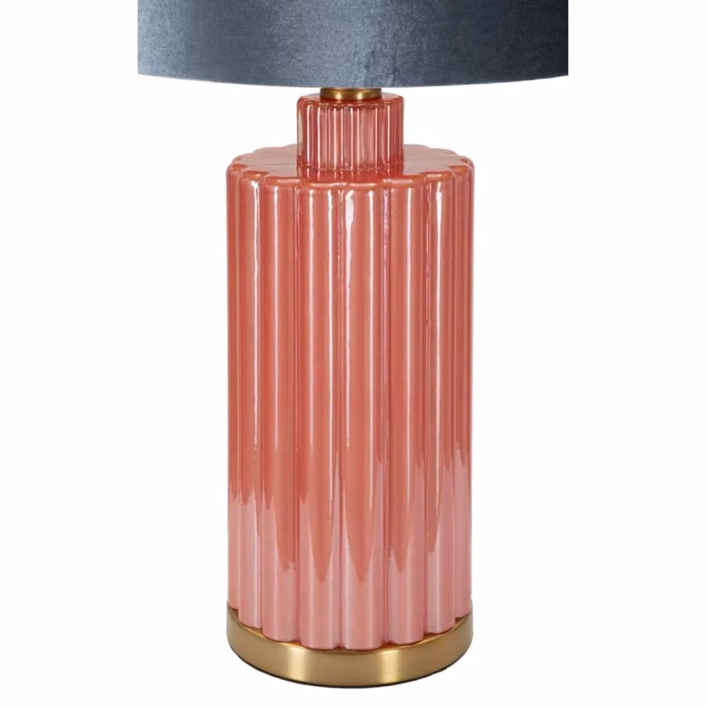 Lampada da tavolo Helene Tower in vetro rosso e blu con paralume in tessuto, Diametro: 40 cm – 2