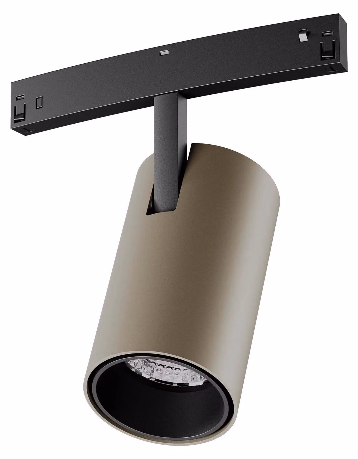 ARELUX XNET ADJ. MINI PROIETTORE per PROFILI CURVI, tecnologia DALI, 18W, 48V DC, indice di resa cromatica (CRI) 90, angolo di emissione 25°, UGR < 13, finitura argento caffè, temperatura di colore 3000K
