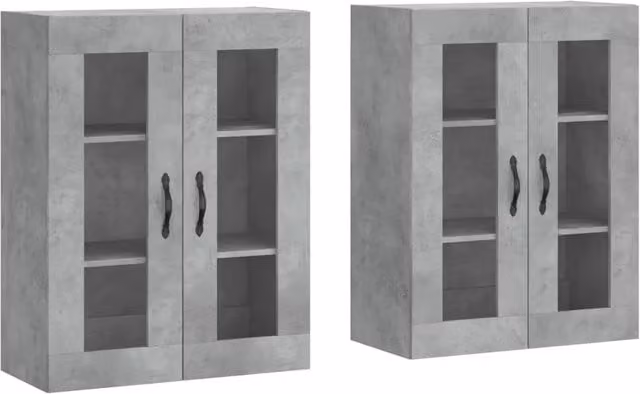 Armadietti a Parete 2 pz Grigio Cemento in Legno Multistrato CFW2613964